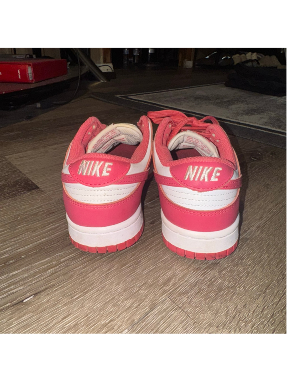 Nike Dunk Low Sneakers Pink and White Size 7 - Picture 5 of 9